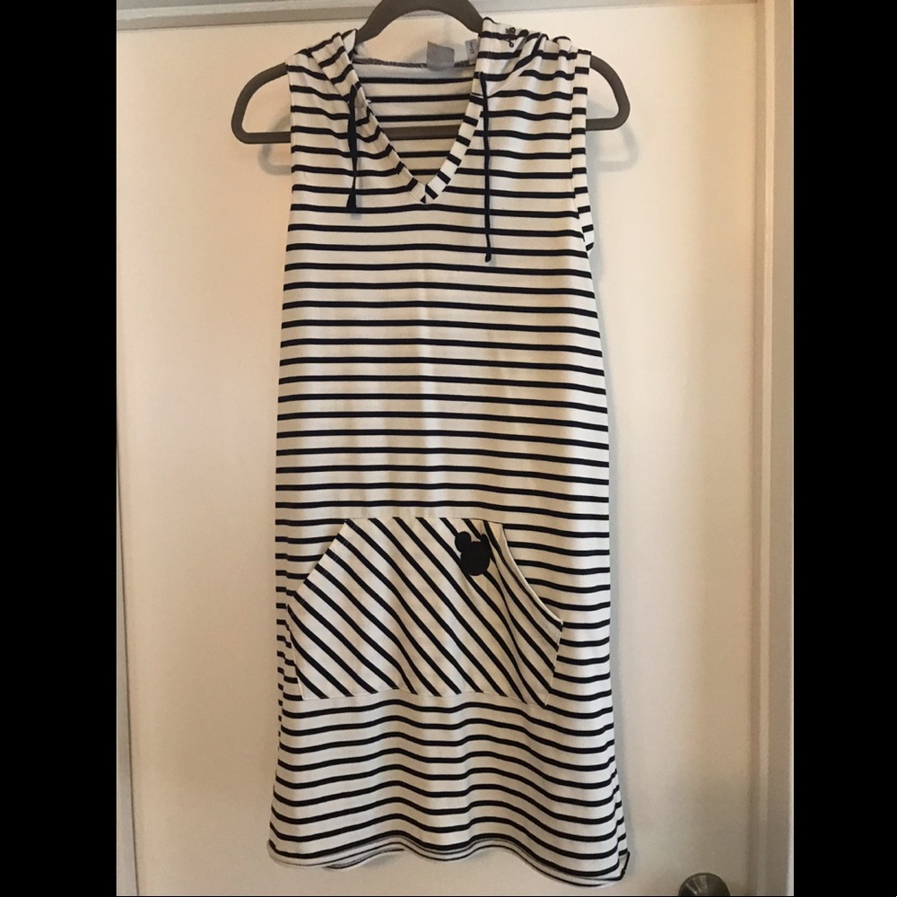 Navy and White Striped Swim Cover Up
